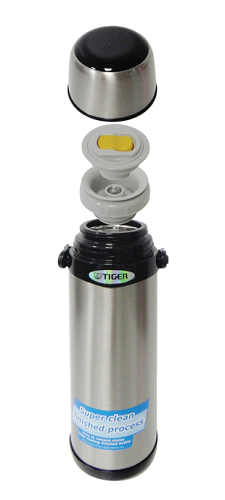 Термос классический Tiger MBI-A080 Clear Stainless Серебристый с белым