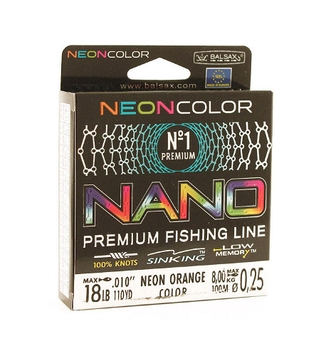 Леска монофил Balsax Nano Neon  Box  Оранжевый