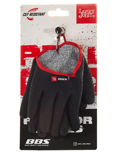 Перчатки Lucky John BBS обрезиненные для захвата рыбы 